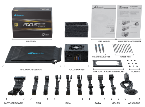 Seasonic FOCUS SGX-750 (2021) unidad de fuente de alimentación 750 W 20+4 pin ATX SFX Negro - Imagen 8