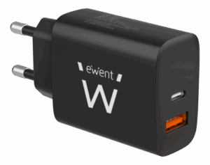 Ewent EW1319 cargador de dispositivo móvil Universal Negro Corriente alterna Carga rápida Interior