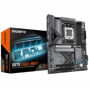 GIGABYTE Placa Base X870 EAGLE WIFI7 - Compatible con CPUs AMD Ryzen 9000, VRM de 14+2+2 fases, hasta 8000MHz DDR5 (OC), 4xPCIe 5.0 + 3xM.2, Wi-Fi 7, LAN 2.5GbE, USB 3.2 Gen 2x2