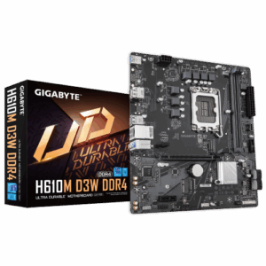 GIGABYTE H610M D3W DDR4 Placa base - Compatible con procesadores Intel Core de 14ª generación, VRM de 5+1+1 fases, hasta 3200 MHz DDR4, 1xPCIe 3.0 M.2, LAN 1 GbE, USB 3.2 Gen 1