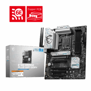 PLACA MSI B760 GAMING PLUS WIFI DDR4,INTEL,1700,B760,4DDR4,192GB,HDMI+DP,4SATA+2M.2,6USB 3.2,2.5GB+WIFI6E+BT5.3,ATX