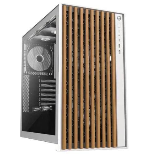 NOX NXHUMMERELEMENT carcasa de ordenador Torre Blanco, Madera - Imagen 2