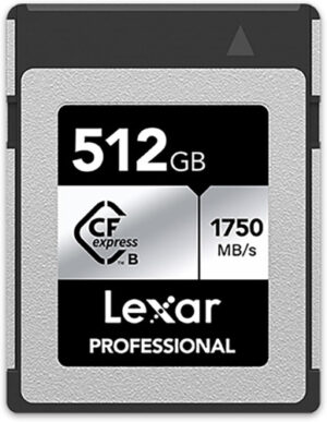 LEXAR 512GB PROFESSIONAL CFEXPRESS TYPE B CARD SILVER, UP TO 1750MB/S READ 1300MB/S WRITE