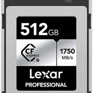 LEXAR 512GB PROFESSIONAL CFEXPRESS TYPE B CARD SILVER, UP TO 1750MB/S READ 1300MB/S WRITE