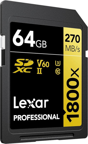 LEXAR 64GB PROFESSIONAL 1800X SDXC UHS-II CARDS, UP TO 280MB - Imagen 2