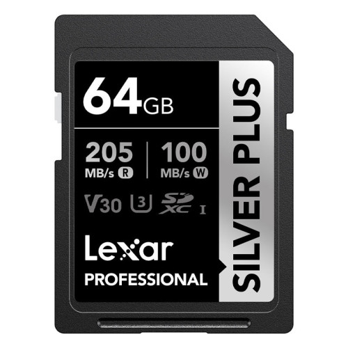 LEXAR 64GB PROFESSIONAL SILVER PLUS SDXC UHS-I CARDS, UP - Imagen 3