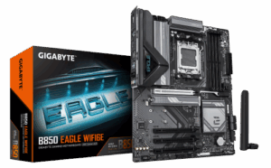 GIGABYTE B850 EAGLE WIFI6E Placa Base - Procesadores AMD Ryzen Serie 9000, VRM digital de 8+2+2 fases, hasta 8200MHz DDR5 (OC), 1xPCIe 5.0 + 2xPCIe 4.0 M.2, LAN GbE, WIFI 6E, USB 3.2 Gen 2