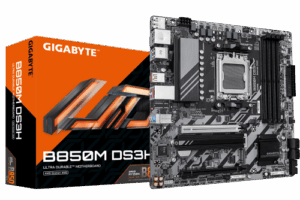 GIGABYTE B850M DS3H Placa Base - Procesadores AMD Ryzen Serie 9000, 16+2+2 fases VRM digitales, hasta 8200MHz DDR5 (OC), 1xPCIe 5.0 + 1xPCIe 4.0 M.2, LAN 2.5, USB 3.2 Gen 2