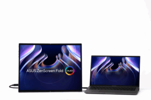 ASUS ZenScreen Fold OLED MQ17QH pantalla para PC 43,9 cm (17.3") 2560 x 1920 Pixeles Quad HD Plata