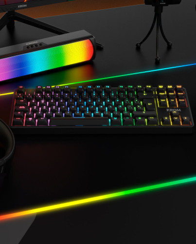 Krom NXKROMKERNELPROSP teclado Juego USB + RF Wireless + Bluetooth QWERTY Español Negro, Blanco - Imagen 12