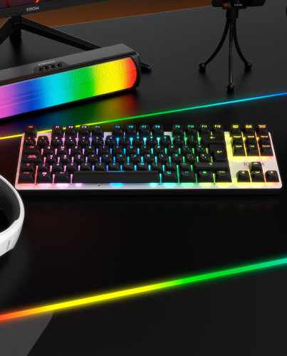 Krom NXKROMKERNELPROSP teclado Juego USB + RF Wireless + Bluetooth QWERTY Español Negro, Blanco - Imagen 13