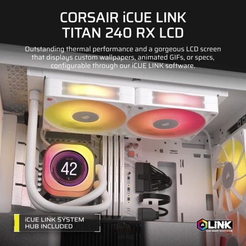 Corsair iCUE LINK TITAN 240 RX LCD Procesador Refrigerador - Imagen 4