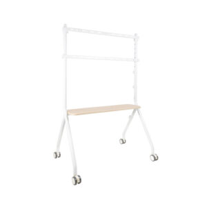 TooQ iLOVE Soporte de Suelo con Ruedas para Pantalla 49"-80", Blanco y Haya