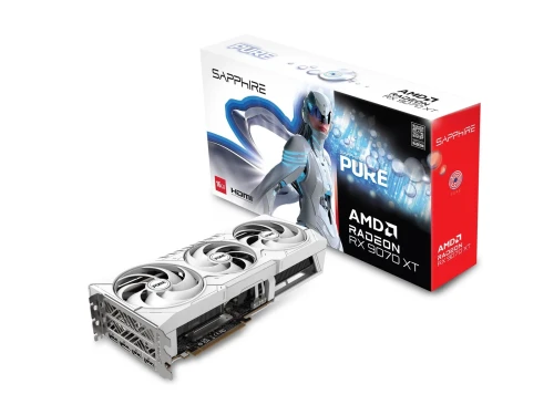 VGA SAPPHIRE PURE RX 9070 XT GAMING OC,AMD,RX9070XT,16GB,GDDR6,256BIT,2HDMI+2DP (3 VENTILADORES)