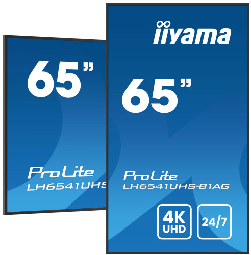MONITOR IIYAMA65" 3840X2160, 4K UHD IPS PANEL, 1% HAZE, LANDSCAPE Y PORTRAIT , SPEAKERS 2X 10W , 3X HDMI, 500CD/M², MEDIA PLAY USB PORT, CONTROL LAN / RS232C, VESA 500X500 -WALLMOUNT INCLUDED (LH6541UHS-B1AG) - Imagen 6