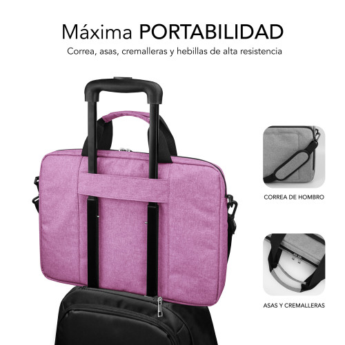 SUBBLIM Maletín Ordenador Air Padding Laptop bag 15,6" Rosa - Imagen 6