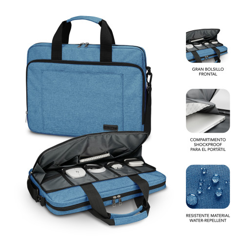 SUBBLIM Maletín Ordenador Air Padding Laptop bag 15,6" Azul - Imagen 4