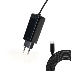TooQ Cargador de portátil GAN USB-C PD 45W, Negro