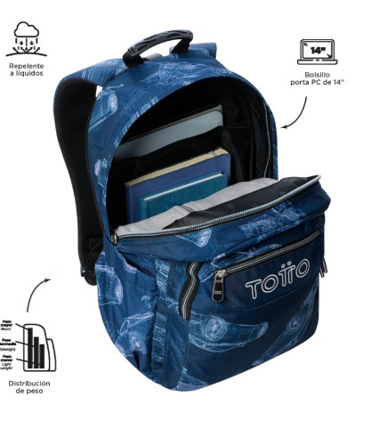 MOCHILA ACUARELES BLUEPRINT (33 X 44 X 14) - 20L TOTTO MA04ECO021-2426N-0JJ - Imagen 3