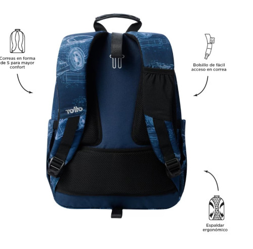 MOCHILA ACUARELES BLUEPRINT (33 X 44 X 14) - 20L TOTTO MA04ECO021-2426N-0JJ - Imagen 5