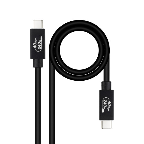 Nanocable Cable USB 4 Gen 3x2 40Gbps 5A/240W, USB-C/M-USB-C/M, Negro, 1 m - Imagen 2