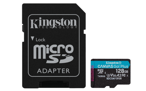 Kingston Technology Tarjeta microSDXC Canvas Go Plus Gen4 de 128 GB, 200 MB/s, A2 U3 V30 y adaptador - Imagen 2