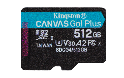 Kingston Technology Tarjeta microSDXC Canvas Go Plus Gen4 de 512 GB, 200 MB/s, A2 U3 V30 y adaptador - Imagen 3