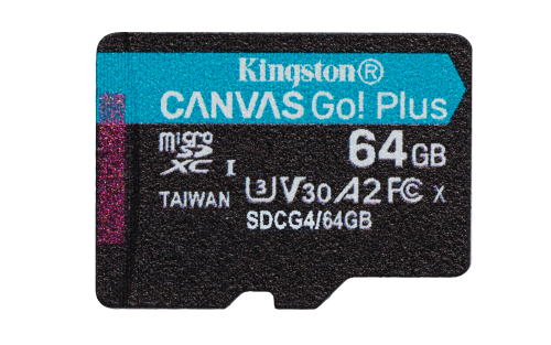 Kingston Technology Tarjeta microSDXC Canvas Go Plus Gen4 de 64 GB, 200 MB/s, A2 U3 V30 y adaptador - Imagen 3