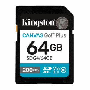 Kingston Technology 64GB SDXC Canvas Go Plus Gen4 200MB/s C10 UHS-I U3 V30