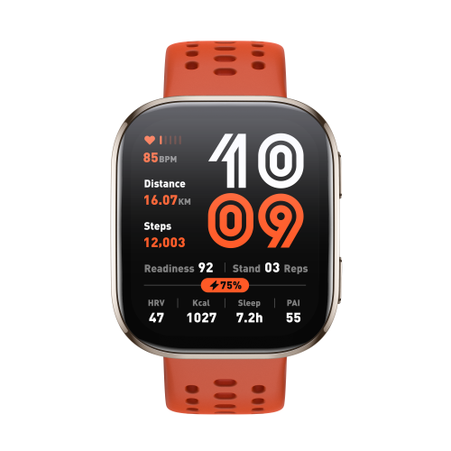 Amazfit Bip 6 Red 5 cm (1.97") AMOLED Digital 390 x 450 Pixeles Pantalla táctil Plata GPS (satélite)