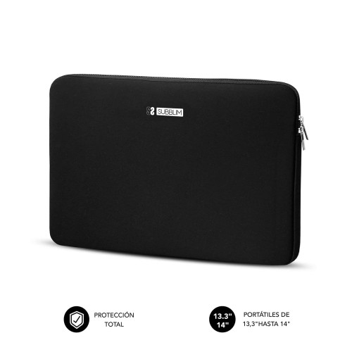 SUBBLIM Funda Ordenador Business Laptop Sleeve Neoprene 13,3-14" Black - Imagen 3