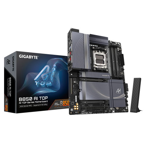 PLACA GIGABYTE B850 AI TOP,AMD,AM5,B850,4DDR5,256GB,1HDMI+USB-C,4SATA3+3M.2,2X10GBELAN+WIFI7+BT5.4,7USB3.2,ATX - Imagen 2