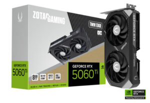 VGA ZOTAC RTX 5060 TI 8GB TWIN EDGE OC,NV,RTX5060TI,8GB,GDDR7,128BIT,1HDMI+3DP,2 VENTILADORES (ZT-B50610H-10M)