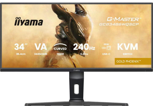 MONITOR IIYAMA G-MASTER GCB3486WQSCP-B1, 34", 1500R, 240HZ, USB-C (95W), KVM, LAN, 500CD - Imagen 5