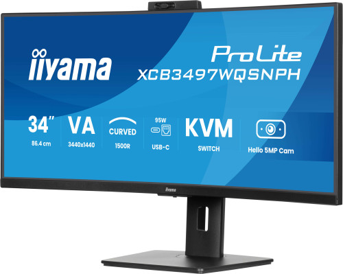 MONITOR IIYAMA VA, 2H 1DP,DOCK, KVM, 95W, 5MP HELLO