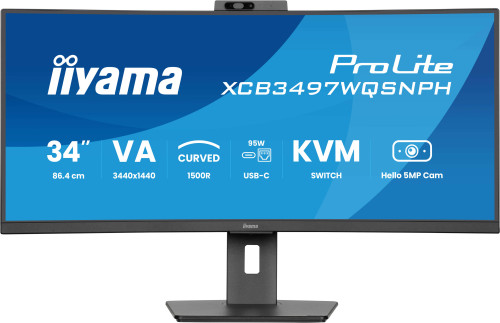 MONITOR IIYAMA VA, 2H 1DP,DOCK, KVM, 95W, 5MP HELLO - Imagen 3