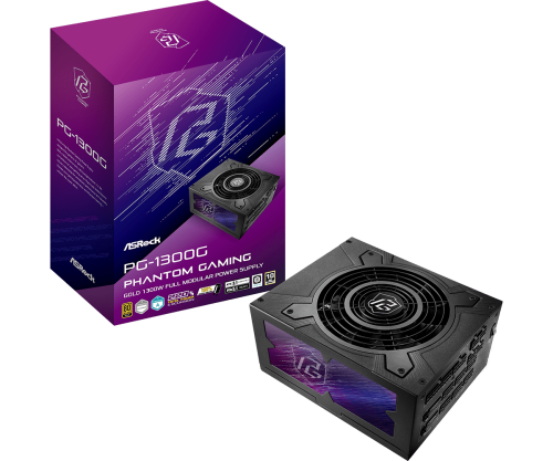 Asrock Phantom Gaming PG-1300G unidad de fuente de alimentación 1300 W 20+4 pin ATX ATX Negro - Imagen 2