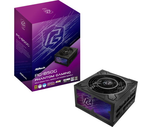 Asrock Phantom Gaming PG-850G unidad de fuente de alimentación 850 W 20+4 pin ATX ATX Negro - Imagen 2