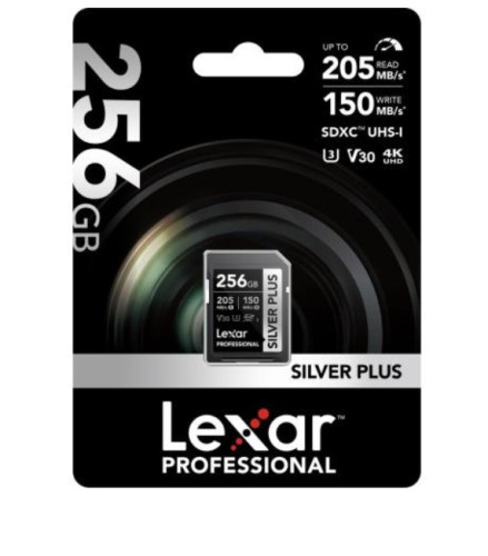 LEXAR 256GB PROFESSIONAL SILVER PLUS SDXC UHS-I CARDS, UP - Imagen 2