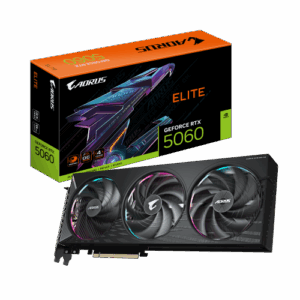 GIGABYTE AORUS GeForce RTX 5060 ELITE 8G Tarjeta Gráfica - 8GB GDDR7, 128bit, PCI-E 5.0, 2722 MHz Frecuencia del núcleo, 3 x DisplayPort, 1 x HDMI, GV-N5060AORUS E-8GD