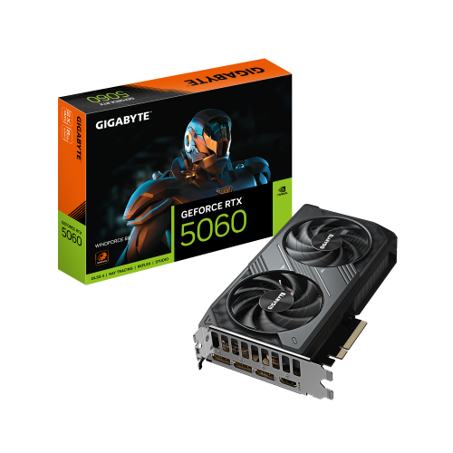 GIGABYTE GeForce RTX 5060 WINDFORCE 8G Tarjeta Gráfica - 8GB GDDR7, 128bit, PCI-E 5.0, 2497 MHz Frecuencia del núcleo, 3 x DisplayPort, 1 x HDMI, GV-N5060WF2-8GD - Imagen 2