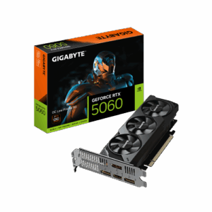 GIGABYTE GeForce RTX 5060 OC Low Profile 8G Tarjeta Gráfica - 8GB GDDR7, 128bit, PCI-E 5.0, 2512 MHz Frecuencia del núcleo, 3 x DisplayPort, 1 x HDMI, GV-N5060OC-8GL