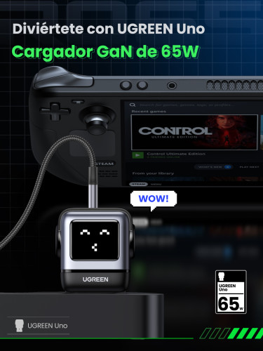 Ugreen Nexode RG 65W 3-Port GaN Ordenador portátil, Teléfono móvil, Portátil, Batería portátil, Teléfono Gris Corriente alterna Carga rápida Interior - Imagen 7