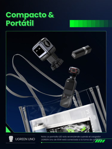 Ugreen Nexode RG 65W 3-Port GaN Ordenador portátil, Teléfono móvil, Portátil, Batería portátil, Teléfono Gris Corriente alterna Carga rápida Interior - Imagen 13