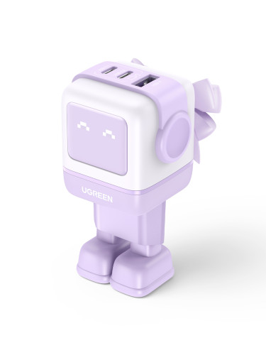 Ugreen Nexode RG 65W 3-Port GaN Ordenador portátil, Teléfono móvil, Ratón, Portátil, Batería portátil, Teléfono Rosa Corriente alterna Carga rápida Interior