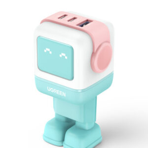 Ugreen Uno RG 65W 3-Port GaN Fast Charger pink blue Ordenador portátil, Teléfono móvil, Portátil, Tableta, Teléfono Azul Corriente alterna Carga rápida Interior