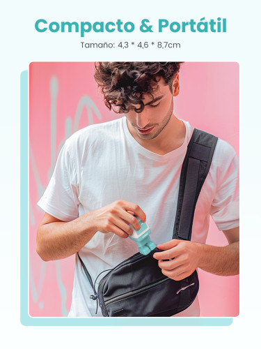 Ugreen Uno RG 65W 3-Port GaN Fast Charger pink blue Ordenador portátil, Teléfono móvil, Portátil, Tableta, Teléfono Azul Corriente alterna Carga rápida Interior - Imagen 10