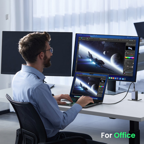 Ugreen Nexode Air 65W sieninis kroviklis, USB + 2x USB-C pilkos spalvos Ordenador portátil, Teléfono móvil, Ratón, Portátil, Batería portátil, Tableta Gris Corriente alterna Carga rápida Interior - Imagen 12