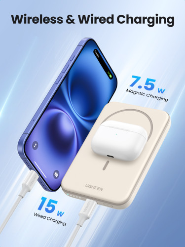 Ugreen 25207 batería externa 5000 mAh Cargador inalámbrico Negro - Imagen 6