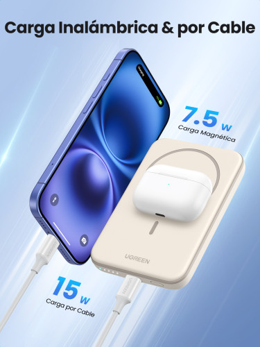 Ugreen 25207 batería externa 5000 mAh Cargador inalámbrico Negro - Imagen 17